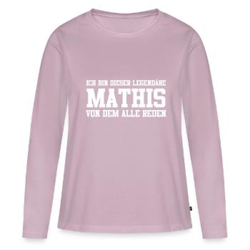 Mathis Name Design - Frauen Premium Bio Langarmshirt - Altrosa - Vorne - Julia (174cm)