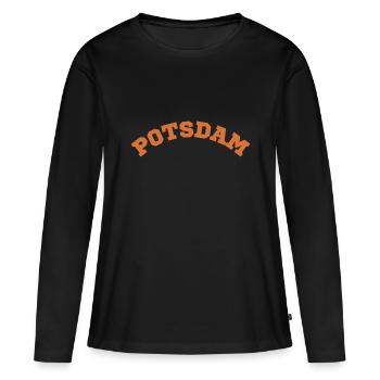 Potsdam - T-shirt manches longues Premium bio Femme - noir - Devant - Julia (174cm)