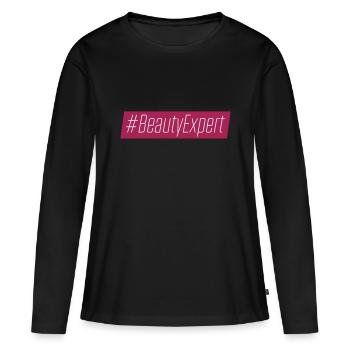Expert beauté - T-shirt manches longues Premium bio Femme - noir - Devant - Julia (174cm)