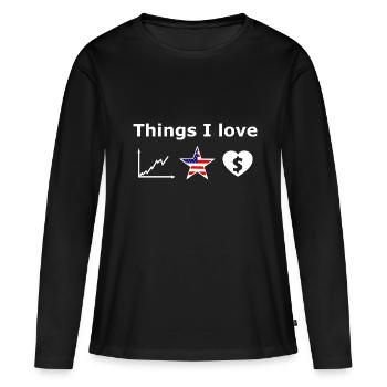Le millionnaire boursier - T-shirt manches longues Premium bio Femme - noir - Devant - Julia (174cm)