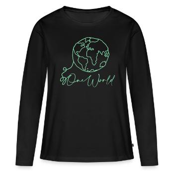 Monde - T-shirt manches longues Premium bio Femme - noir - Devant - Julia (174cm)