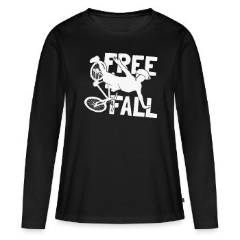 VTT de descente en chute libre - T-shirt manches longues Premium bio Femme - noir - Devant - Julia (174cm)