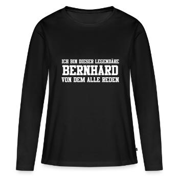 Bernhard Name Design - Frauen Premium Bio Langarmshirt - Schwarz - Vorne - Julia (174cm)