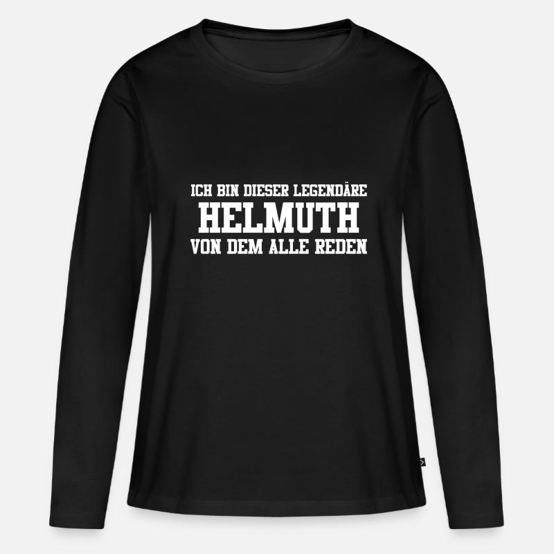 Helmuth Name Design - Frauen Premium Bio Langarmshirt - Schwarz