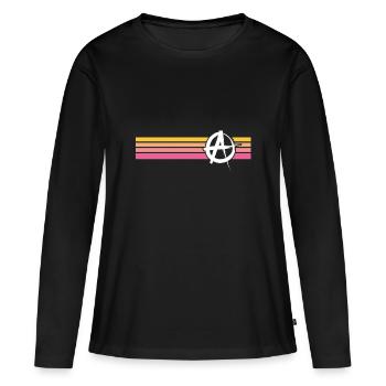 Anarchist Anarchismus Anarchie Streifen Symbol - Frauen Premium Bio Langarmshirt - Schwarz - Vorne - Julia (174cm)