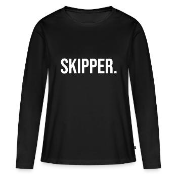 skipper - T-shirt manches longues Premium bio Femme - noir - Devant - Julia (174cm)