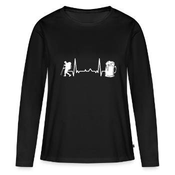 Randonneurs de trekking randonneurs - T-shirt manches longues Premium bio Femme - noir - Devant - Julia (174cm)