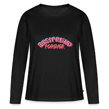 Best Friends Best Buds Best Friend - Women's Premium Organic Long Sleeve Shirt - black - Front - Julia (174cm)