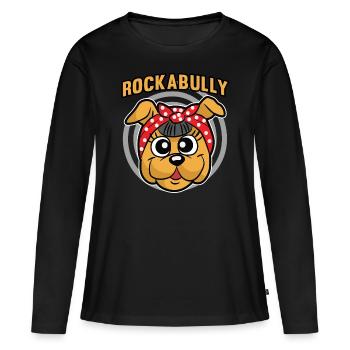 Rockabilly - T-shirt manches longues Premium bio Femme - noir - Devant - Julia (174cm)