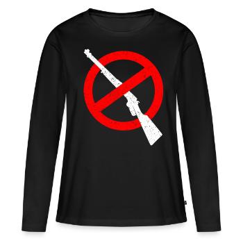 Anti Armes ANTI Guerre Armes Chasse Armes - T-shirt manches longues Premium bio Femme - noir - Devant - Julia (174cm)