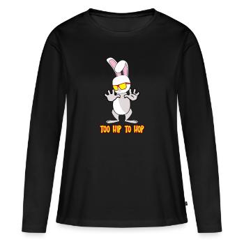 Pâques Pâques Pâques Pâques - T-shirt manches longues Premium bio Femme - noir - Devant - Julia (174cm)