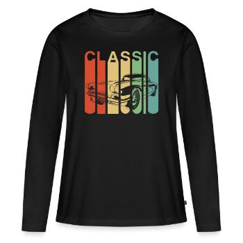 Classic Car American Muscle Car Oldtimer Geschenk - Frauen Premium Bio Langarmshirt - Schwarz - Vorne - Julia (174cm)