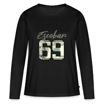 Pablo Escobar "Team Escobar" - Frauen Premium Bio Langarmshirt - Schwarz - Vorne - Julia (174cm)