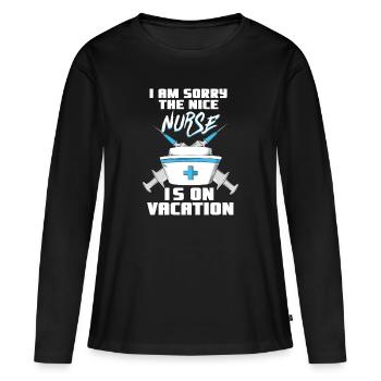 La belle infirmière est en vacances - T-shirt manches longues Premium bio Femme - noir - Devant - Julia (174cm)
