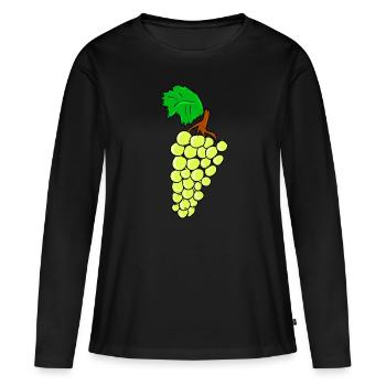 raisin - T-shirt manches longues Premium bio Femme - noir - Devant - Julia (174cm)