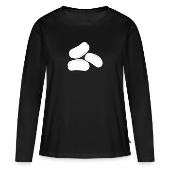 haricots - T-shirt manches longues Premium bio Femme - noir - Devant - Julia (174cm)