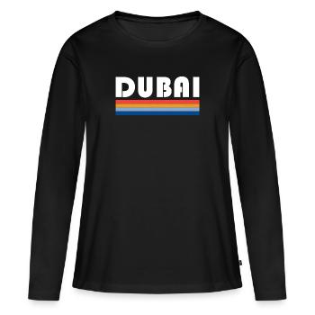 Dubaï - T-shirt manches longues Premium bio Femme - noir - Devant - Julia (174cm)