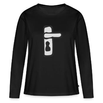 Une poignée de porte - T-shirt manches longues Premium bio Femme - noir - Devant - Julia (174cm)