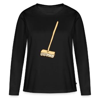 balai - T-shirt manches longues Premium bio Femme - noir - Devant - Julia (174cm)