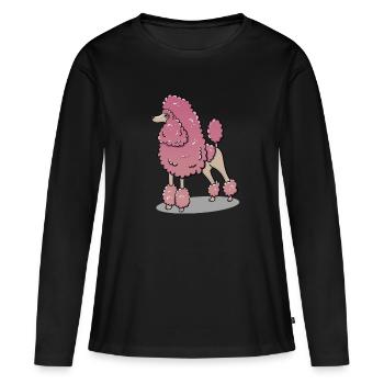 Caniche - T-shirt manches longues Premium bio Femme - noir - Devant - Julia (174cm)