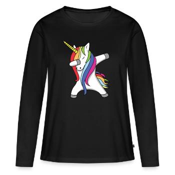Licorne DAB Dance - T-shirt manches longues Premium bio Femme - noir - Devant - Julia (174cm)