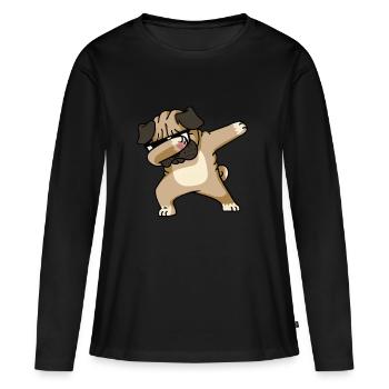 Dab dog dance - T-shirt manches longues Premium bio Femme - noir - Devant - Julia (174cm)