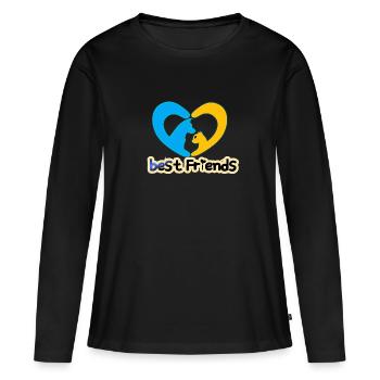 Meilleurs amis meilleurs amis - T-shirt manches longues Premium bio Femme - noir - Devant - Julia (174cm)