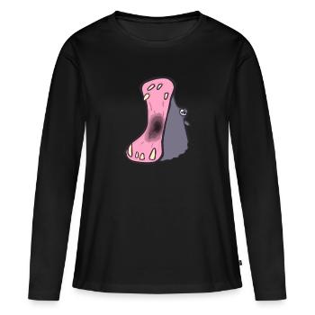 Nilpferd - Frauen Premium Bio Langarmshirt - Schwarz - Vorne - Julia (174cm)