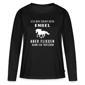 Reiterin - Frauen Premium Bio Langarmshirt - Schwarz - Vorne - Julia (174cm)