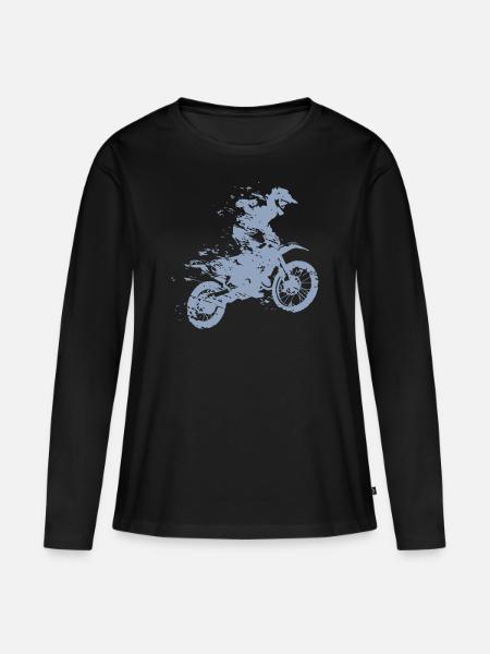 MOTOCROSS - Frauen Premium Bio Langarmshirt - Schwarz