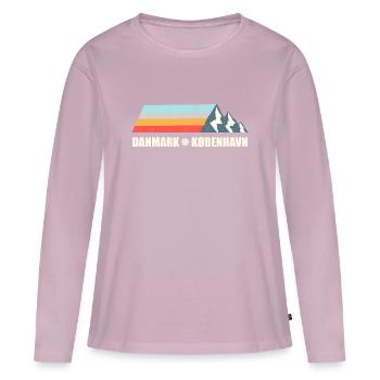 danmark kobenhavn - T-shirt manches longues Premium bio Femme - rose poudré - Devant - Julia (174cm)