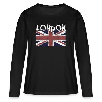 Londres - T-shirt manches longues Premium bio Femme - noir - Devant - Julia (174cm)