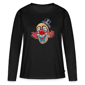 Clown carnaval carnaval lundi costume drôle - T-shirt manches longues Premium bio Femme - noir - Devant - Julia (174cm)