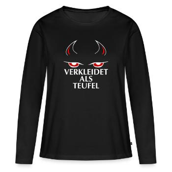 Teufel Faschings Karneval Kostüm 2020 - Frauen Premium Bio Langarmshirt - Schwarz - Vorne - Julia (174cm)