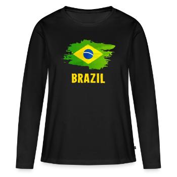 Brésil - T-shirt manches longues Premium bio Femme - noir - Devant - Julia (174cm)