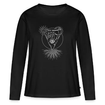 Tout voir oeil tarot occulte oracle chakra cosmos - T-shirt manches longues Premium bio Femme - noir - Devant - Julia (174cm)