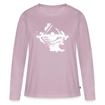 natation sports nautiques - T-shirt manches longues Premium bio Femme - rose poudré - Devant - Julia (174cm)