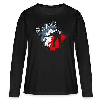 billard - Frauen Premium Bio Langarmshirt - Schwarz - Vorne - Julia (174cm)