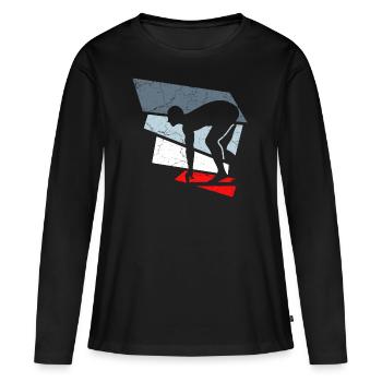 nageurs nageurs - T-shirt manches longues Premium bio Femme - noir - Devant - Julia (174cm)