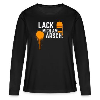 Lack mich am Arsch coole Sprüche für Kfz Lackierer - Frauen Premium Bio Langarmshirt - Schwarz - Vorne - Julia (174cm)