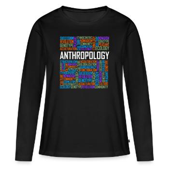 Mots d'anthropologie - T-shirt manches longues Premium bio Femme - noir - Devant - Julia (174cm)
