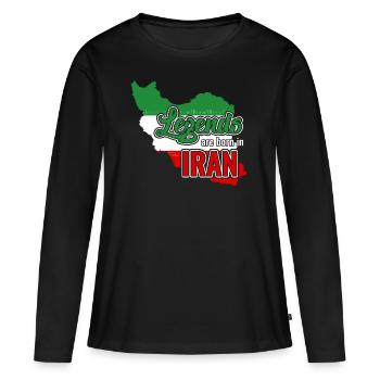 Iran - T-shirt manches longues Premium bio Femme - noir - Devant - Julia (174cm)