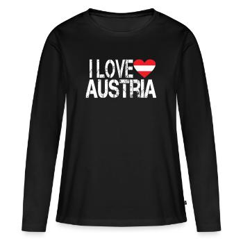 J'aime l'Autriche J'aime l'Autriche - T-shirt manches longues Premium bio Femme - noir - Devant - Julia (174cm)