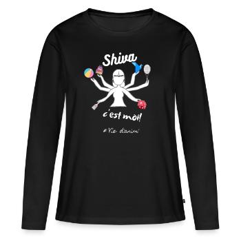 Je suis anim, appelez-moi Shiva ! - T-shirt manches longues Premium bio Femme - noir - Devant - Julia (174cm)