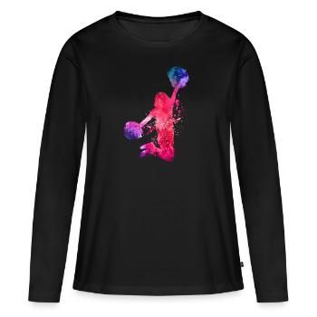 cheerleading - Frauen Premium Bio Langarmshirt - Schwarz - Vorne - Julia (174cm)