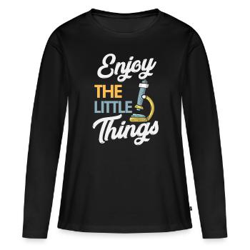 Science Research Microscope - Women's Premium Organic Long Sleeve Shirt - black - Front - Julia (174cm)