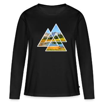 Dolomites Nature - T-shirt manches longues Premium bio Femme - noir - Devant - Julia (174cm)