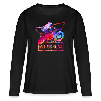 Motocross - Women's Premium Organic Long Sleeve Shirt - black - Front - Julia (174cm)