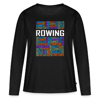 Mots d'aviron - T-shirt manches longues Premium bio Femme - noir - Devant - Julia (174cm)