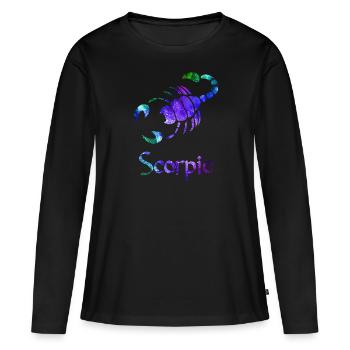 Scorpion - T-shirt manches longues Premium bio Femme - noir - Devant - Julia (174cm)